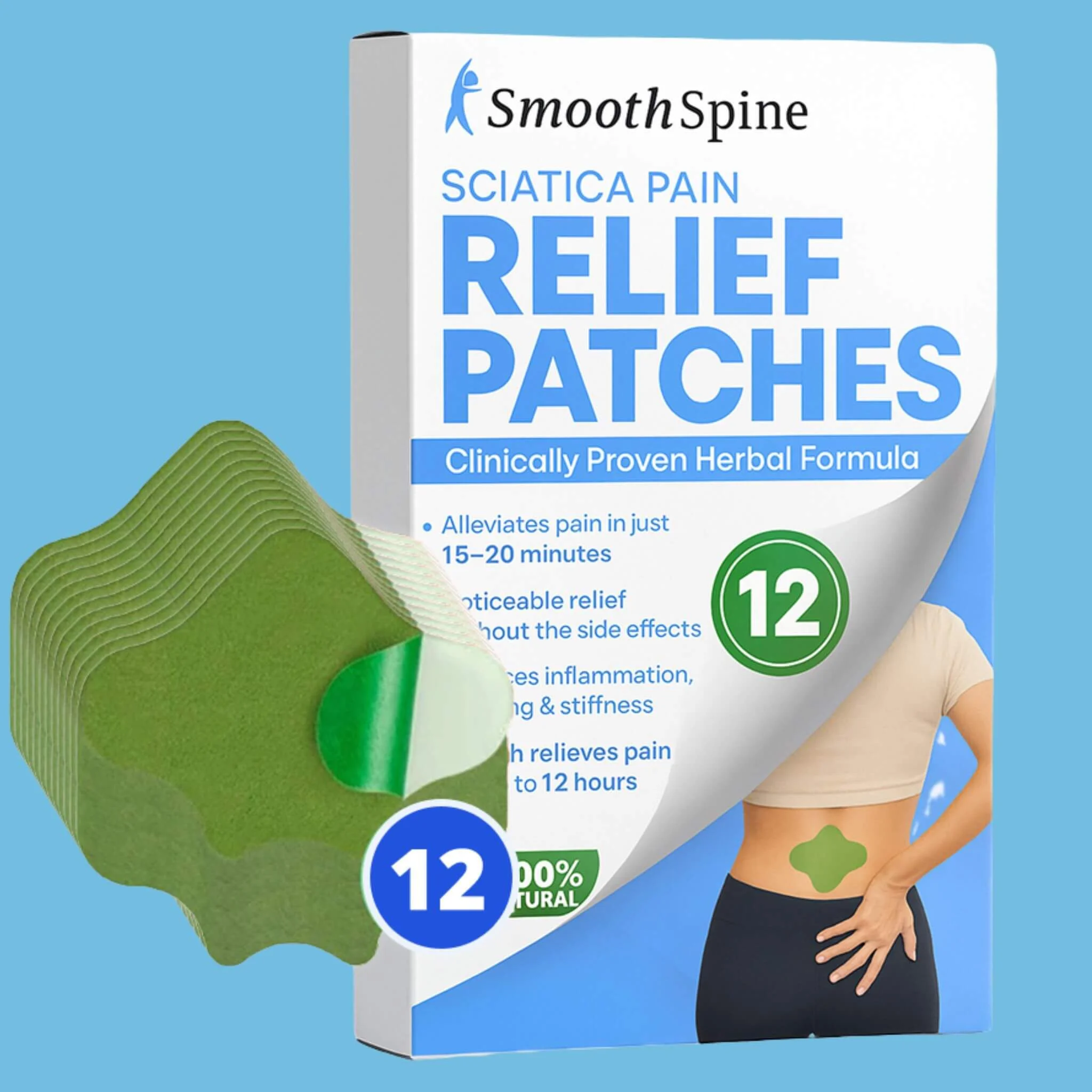 12x Back Pain Relief Patches
